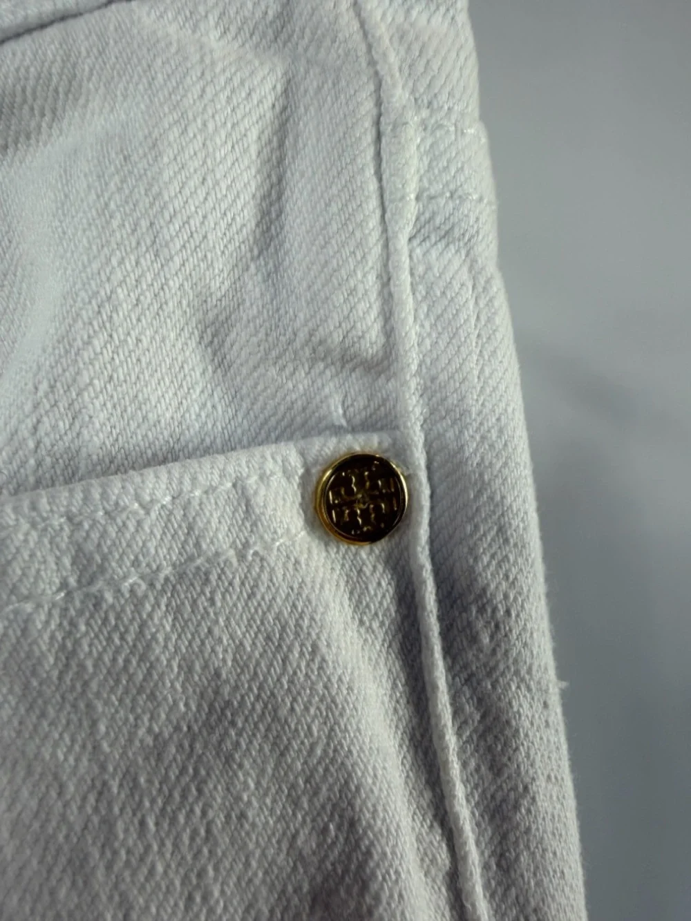 Tory‎ Burch Low Rise Cotton Blend Cropped White Jeans Size 25